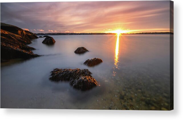 Sunrise Acrylic Print featuring the photograph Morning Sun, Stage Fort Park by Michael Hubley