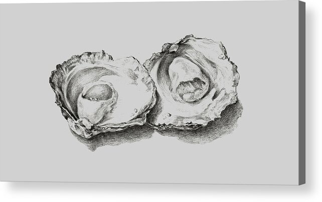 Animal Acrylic Print featuring the painting Oysters White by Tony Rubino