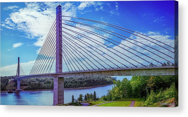 America Acrylic Print featuring the photograph Penobscot Narrows Bridge and Observatory by Ken Morris