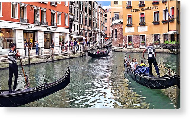 Gondola Acrylic Print featuring the photograph Shopping Venice Style by Jill Love