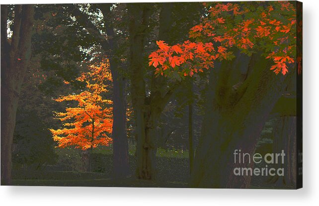 Autumn Acrylic Print featuring the mixed media The Land Bursting with Joy by Beverly Guilliams