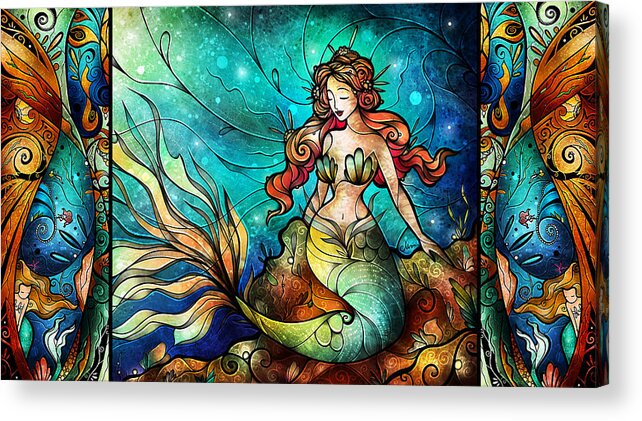  Acrylic Print featuring the digital art The Serene Siren by Mandie Manzano