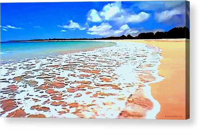 Landscape Acrylic Print featuring the painting Tidal Lace by SophiaArt Gallery
