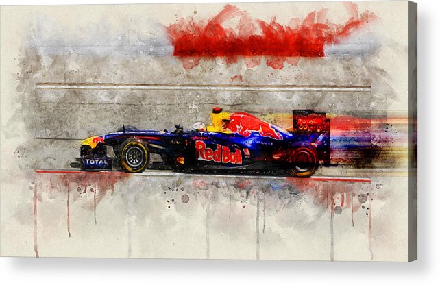 Formula 1 Acrylic Print featuring the digital art Vettel 2011 by Geir Rosset