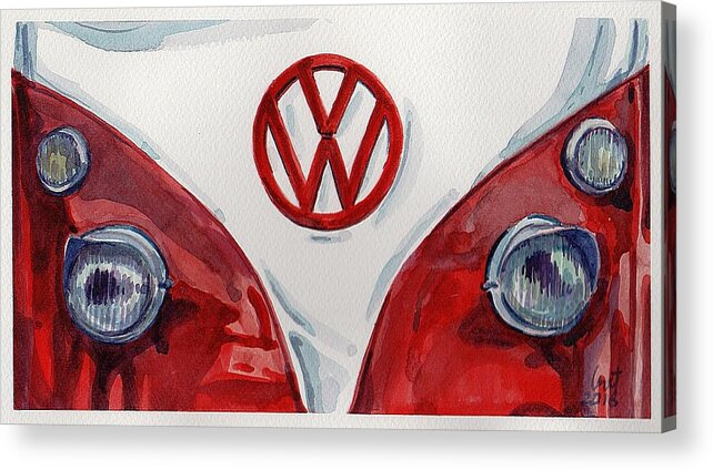 Car Acrylic Print featuring the painting Volkswagen by George Cret