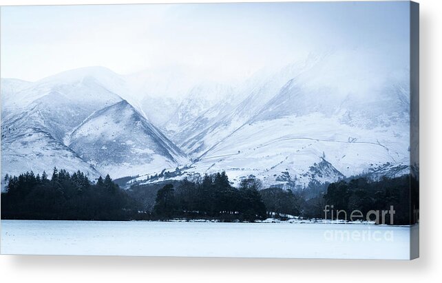 Lake District Acrylic Print featuring the photograph White Cold Mountains by Perry Rodriguez