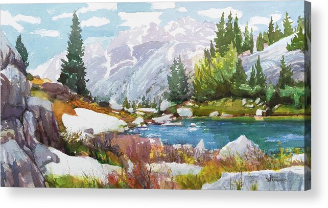 Wyoming Acrylic Print featuring the painting Wind River Wilderness by Steve Henderson