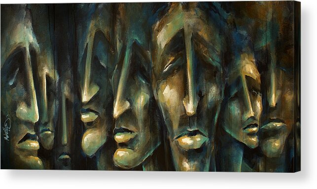 Expressionist Acrylic Print featuring the painting ' Jury of Eight ' by Michael Lang