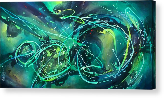 Abstract Acrylic Print featuring the painting 'evening Sky' by Michael Lang