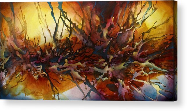 Abstract Acrylic Print featuring the painting ' Random Behavior ' by Michael Lang