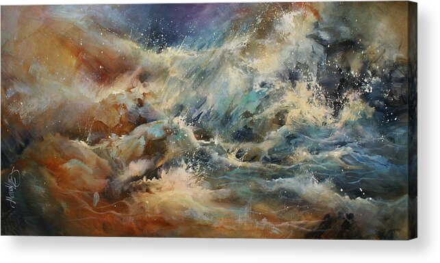 Abstract Expressionism Acrylic Print featuring the painting ' Turmoil ' by Michael Lang