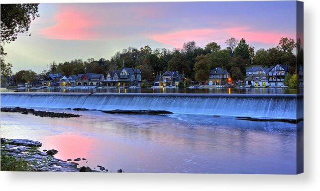Boathouse Row Acrylic Print featuring the photograph Boat House Row In Philadelphia 2 by Dan Myers