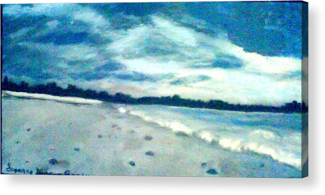 Florida Acrylic Print featuring the painting Lido Beach Evening by Suzanne Berthier
