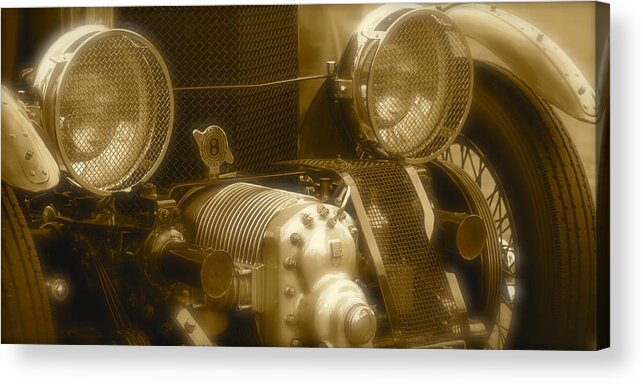 1931 Bentley 4.5 Litre Supercharged Le Mans Front Grill Acrylic Print featuring the photograph 1931 Bentley 4.5 Liter Supercharged Le Mans Front Grill by John Colley