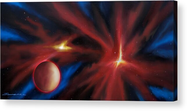 James C. Hill Acrylic Print featuring the painting Agamnenon Nebula by James Hill