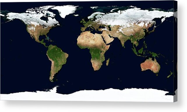 Earth Acrylic Print featuring the photograph World Map #5 by Nasa/science Photo Library