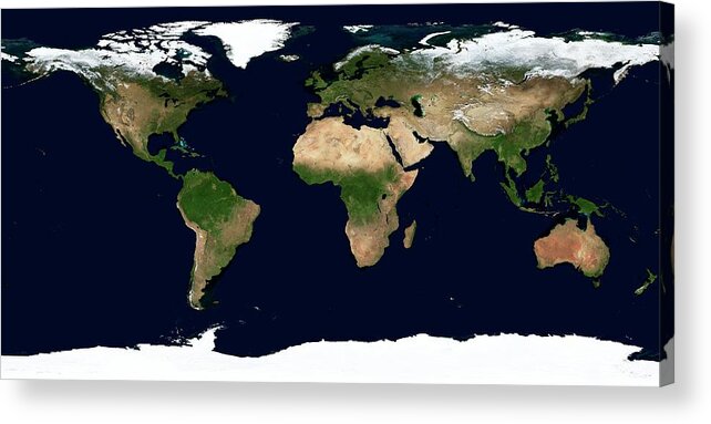 Earth Acrylic Print featuring the photograph World Map #7 by Nasa/science Photo Library