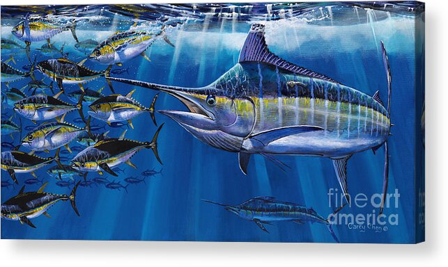 Marlin Acrylic Print featuring the painting Agressor Off00140 by Carey Chen