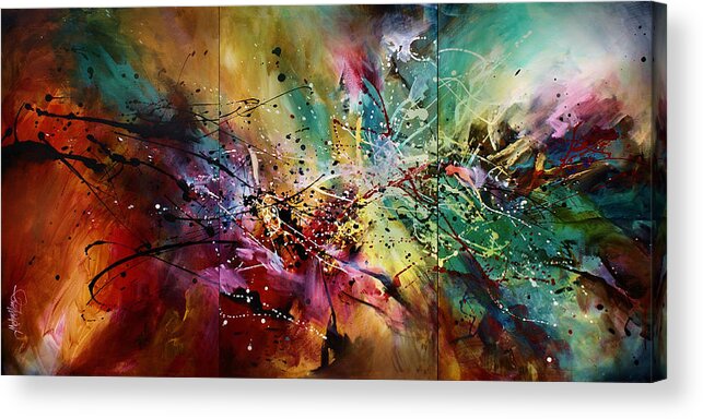 Abstract Art Acrylic Print featuring the painting 'All at Once' by Michael Lang