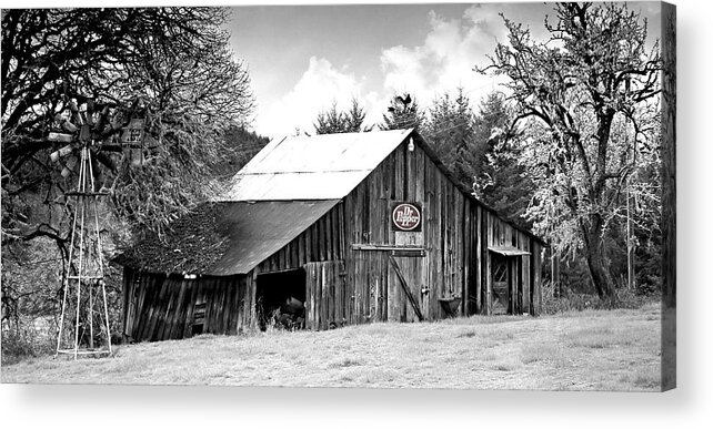 Barn Acrylic Print featuring the photograph Barn By The River by KATIE Vigil