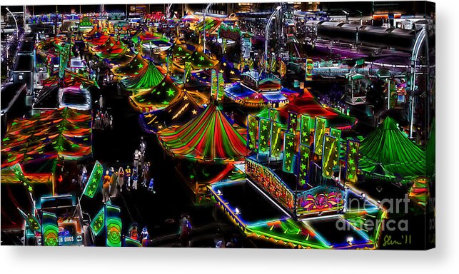 Carnival Acrylic Print featuring the photograph Carnival - Midway West by Kathi Shotwell