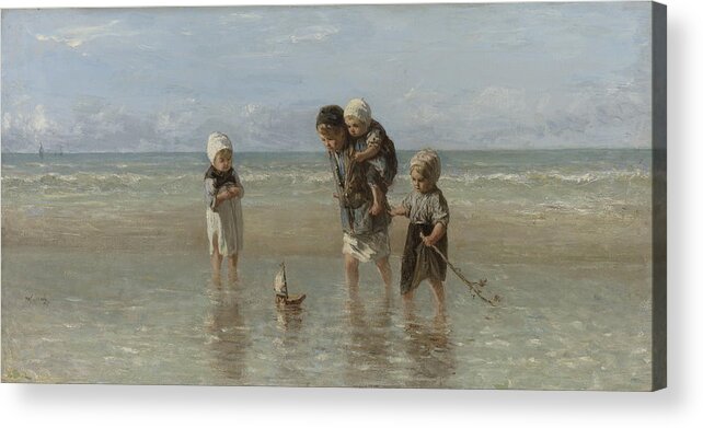 Israels Acrylic Print featuring the painting Children of the Sea by Jozef Israels