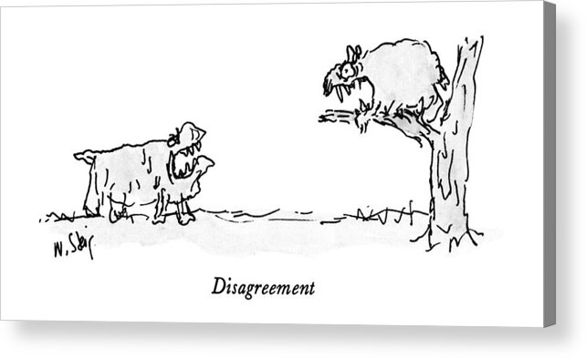 Anger Acrylic Print featuring the drawing Disagreement by William Steig