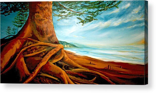 Landscape Acrylic Print featuring the painting Distant Shores Rejoice by Meaghan Troup