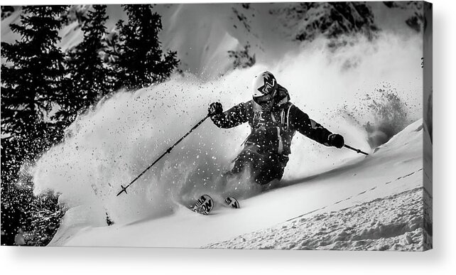 Mountain Acrylic Print featuring the photograph First Tracks.... by Eric Verbiest