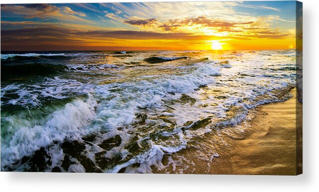 Golden Acrylic Print featuring the photograph Golden Sunset by Eszra Tanner
