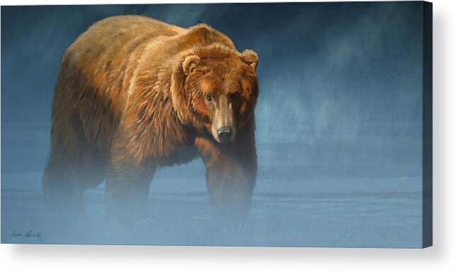 #faatoppicks Acrylic Print featuring the digital art Grizzly Encounter by Aaron Blaise