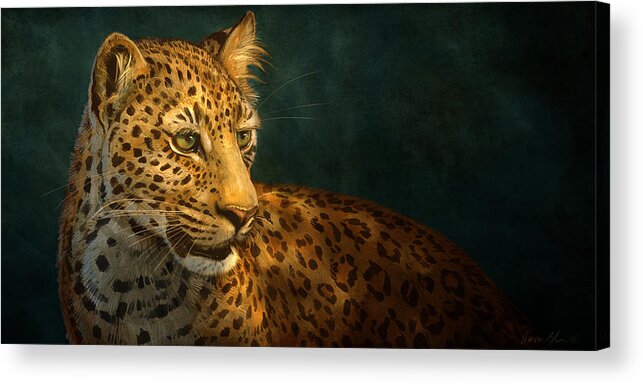 Leopard Acrylic Print featuring the digital art Leopard by Aaron Blaise