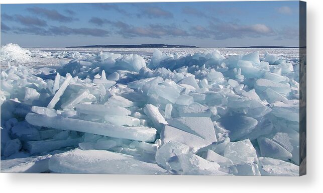 Ice Acrylic Print featuring the photograph Mackinac Island Across The Ice by Keith Stokes