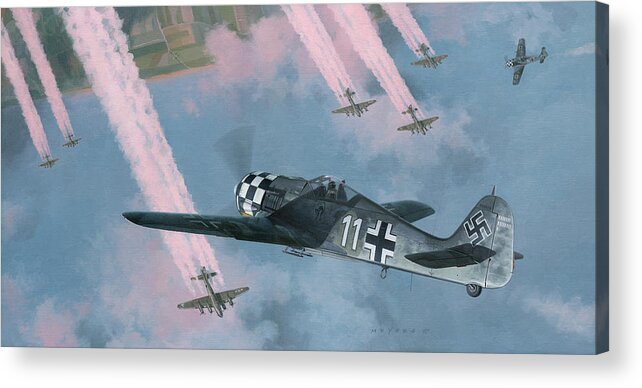 Fw 190 Acrylic Print featuring the painting Most Dangerous Game by Wade Meyers