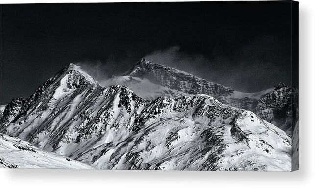 B&w Acrylic Print featuring the photograph Mountainscape N. 5 by Roberto Pagani