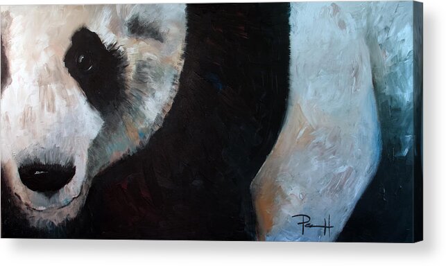 Panda Acrylic Print featuring the painting Panda by Sean Parnell