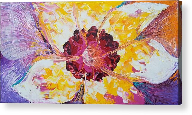 Flower Acrylic Print featuring the painting Plucking a Seven-Petal Flower by Corey Habbas