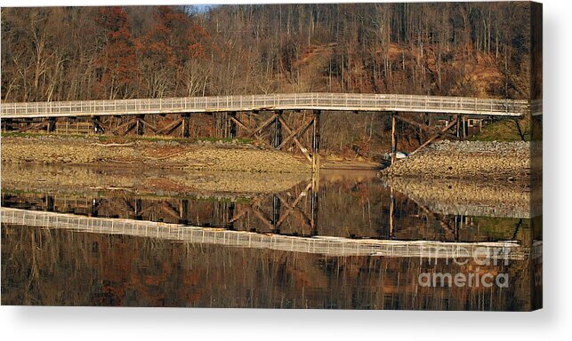 Rails To Trails Acrylic Print featuring the photograph Rail trail at Cheat Lake by Dan Friend