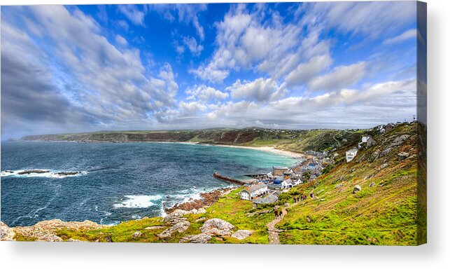 Sennen Cove Acrylic Print featuring the photograph Sennen Cove Panorama - Cornwall by Mark Tisdale