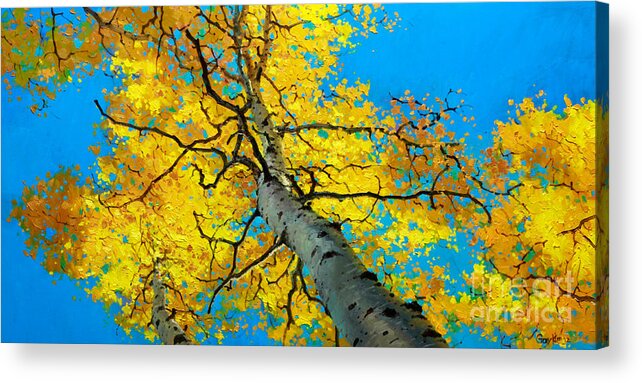 Aspen Canopy Acrylic Print featuring the painting Sky High 3 by Gary Kim