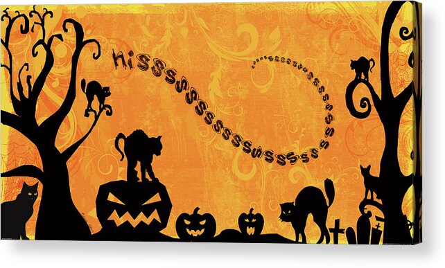Animal Acrylic Print featuring the painting Sounds Like Halloween Iv by Belinda Aldrich