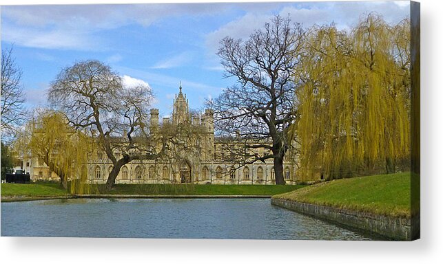 Cambridge Acrylic Print featuring the photograph St.John's College Cambridge by Gill Billington