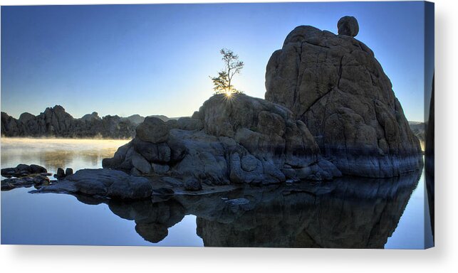 The Dells Acrylic Print featuring the photograph Sunrise At Watson Lake by Dan Myers