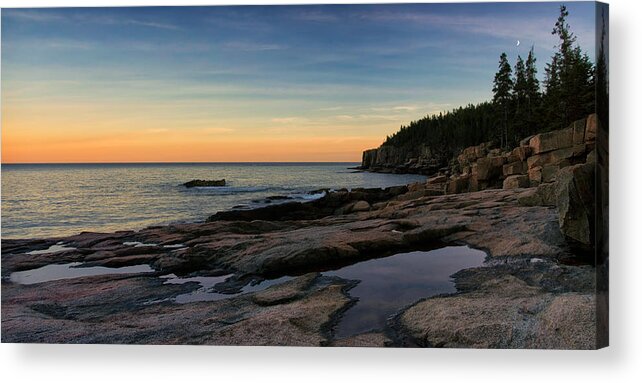Acadia Acrylic Print featuring the photograph Sunset Over Otter Cliffs by Darylann Leonard Photography