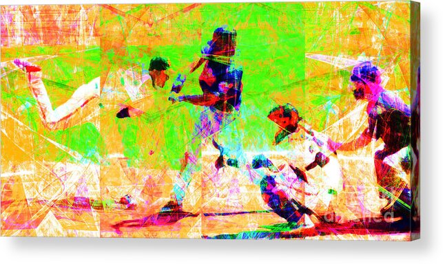 Baseball Acrylic Print featuring the photograph The All American Pastime 20140501 Long by Wingsdomain Art and Photography