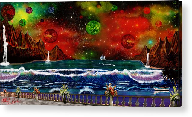 Heaven Acrylic Print featuring the painting The Heavens by Michael Rucker