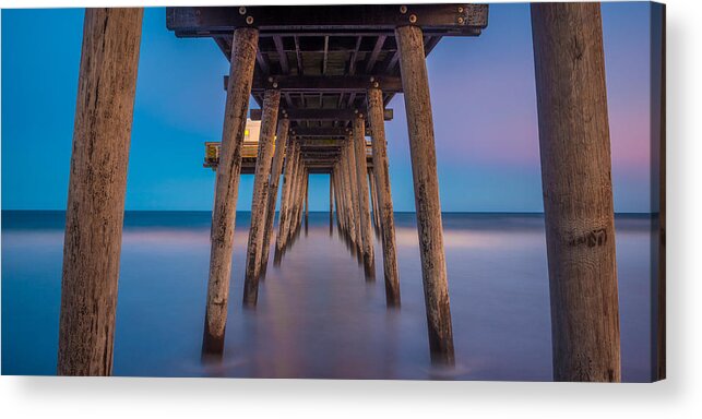 Pier Acrylic Print featuring the photograph Under the Pier - Wide Version by Mark Rogers