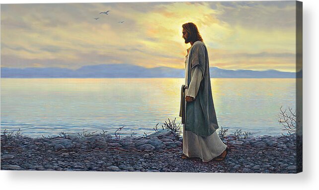 Jesus Acrylic Print featuring the painting Walk With Me by Greg Olsen