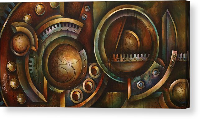 Mechanical Acrylic Print featuring the painting 'Assembly Required' by Michael Lang