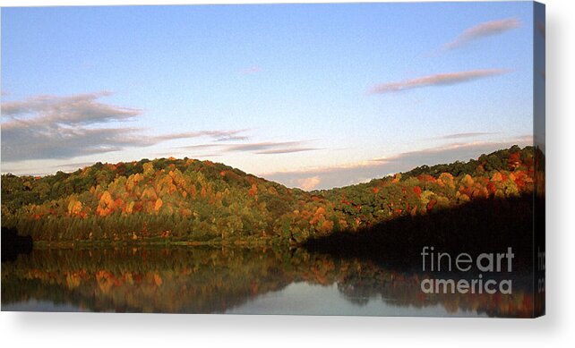 Big Ditch Lake Acrylic Print featuring the photograph Autumn Lake Panoramic by Thomas R Fletcher